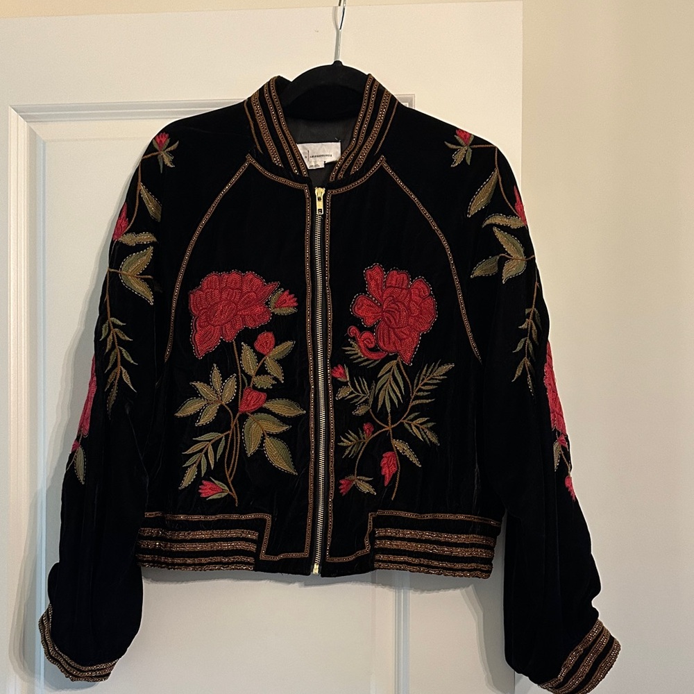 Embroidered Black Floral Jacket